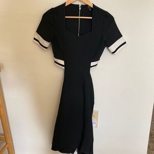 Long Striped Cocktail Dress